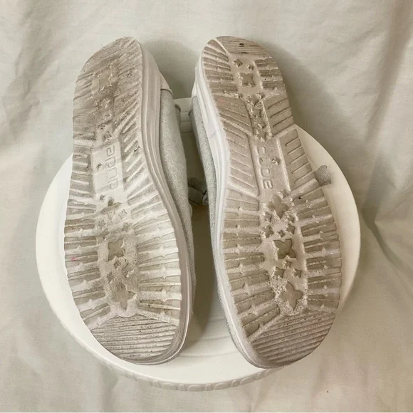 Hey Dude Shoes Womens 7 Wendy Stretch Sparkling White Mocs Laced - Picture 10 of 11